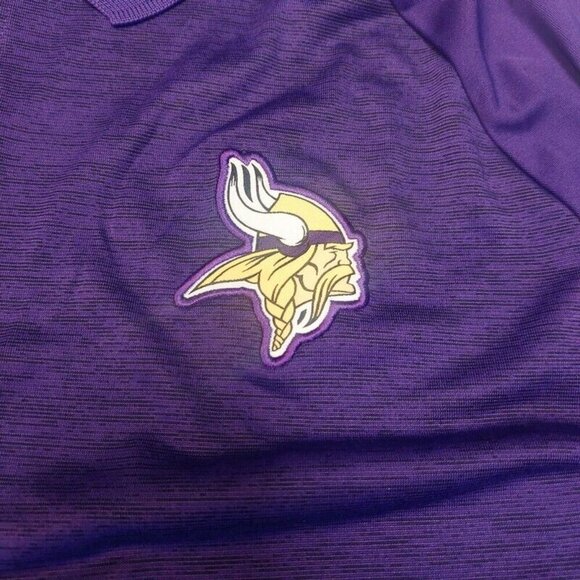 Minnesota Vikings Short Sleeve Golf Polo Shirt Mens Size XL Purple Team Apparel - Picture 3 of 5